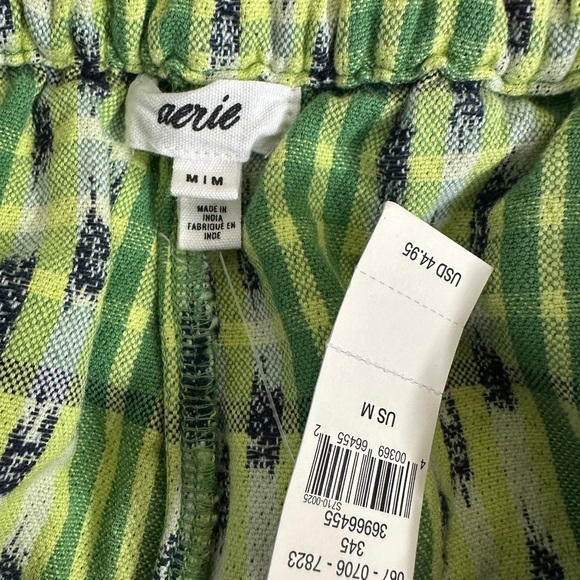 Aerie cotton canvas drawstring high rise shorts green size medium NWT - Picture 3 of 4